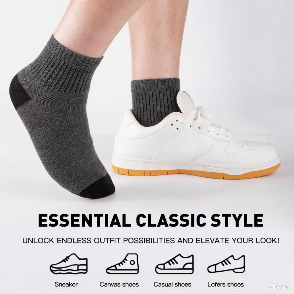 20 Pack 3 Styles Men's/Women's Mini Crew Ankle Socks Quarter Bulk - Breathable Thin Athletic Socks, Fits Shoe Size 8-11
