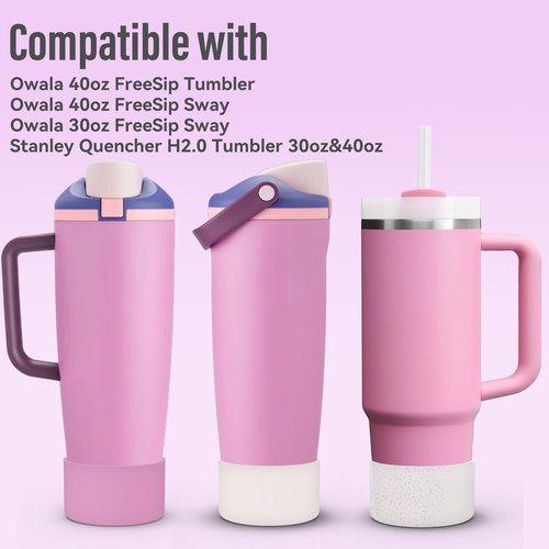 2 Pcs Silicone Boot for Owala 40oz & 30oz FreeSip Sway Tumblers, Protective Bottom Bumper Anti-Slip Sleeve Accessories for FreeSip Sway Water Bottles, Dishwasher Safe and BPA Free(Nectarine+Frost)