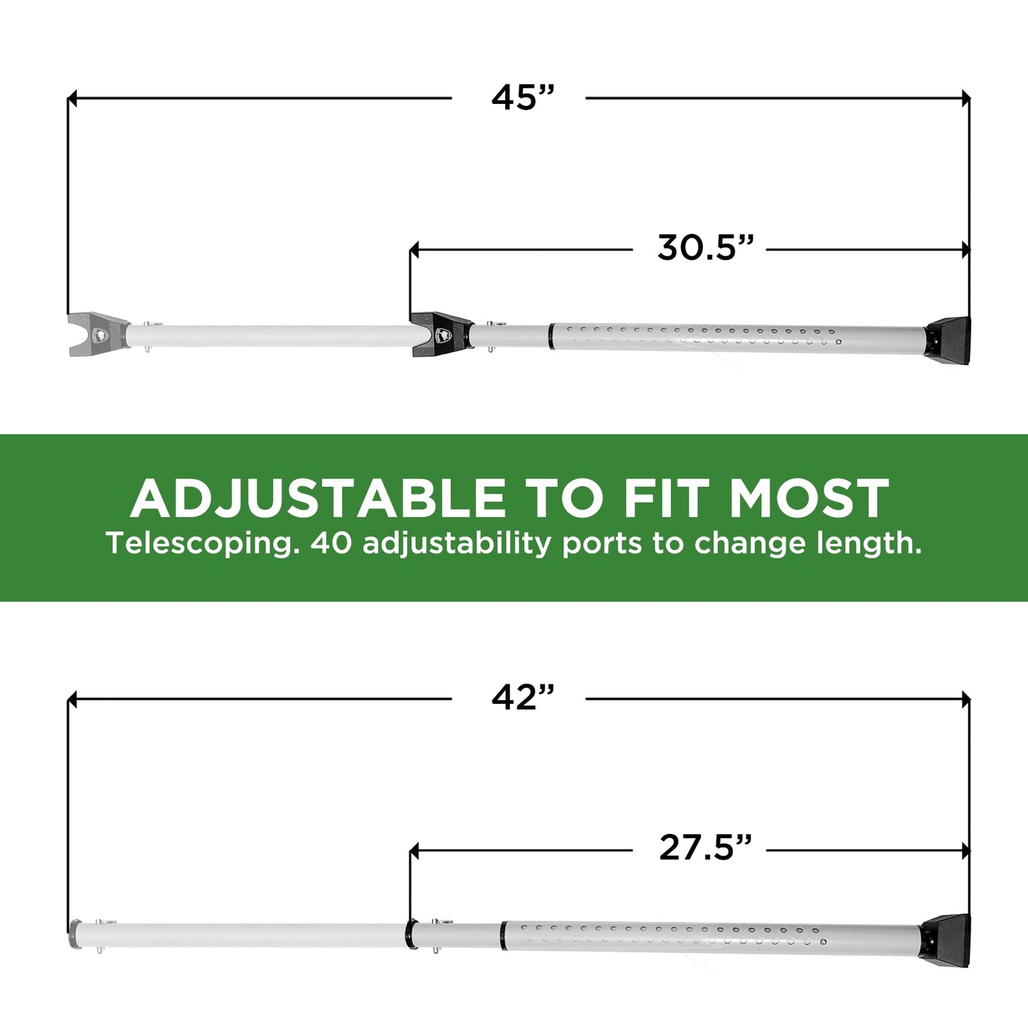 Sliding Door Security Bar, Door Jammer 2-in-1 Adjustable, Door Stoppers Security – 40 Different Adjustments, by Guard Dog Security