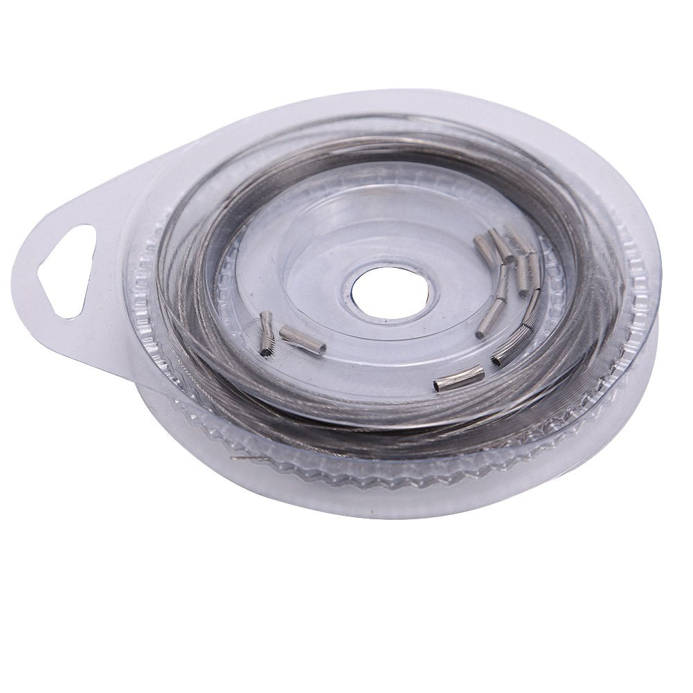 10mLeader, 7 Strands Steel Fishing Steel Wire Great for Big Mouth Fish, Available in 5 Pulling Types (50 lbs)