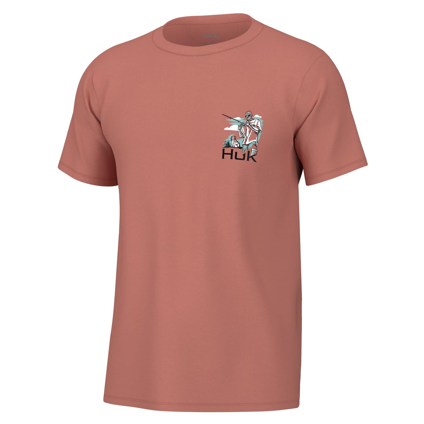 HUK Mens Fishing Graphic Tee, Performance Short Sleeve, Quick-Dry, Fletch N Bones - Sunburn, Large