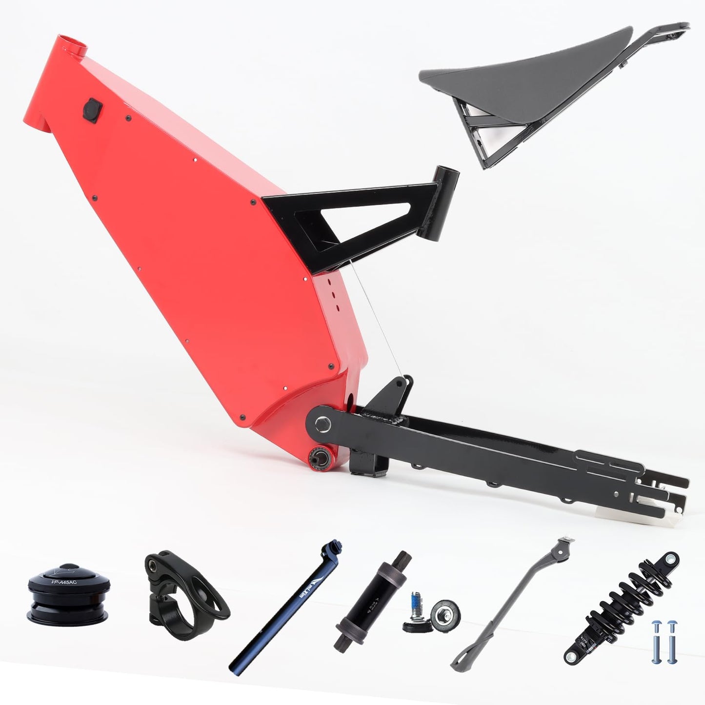 KEYU F6 DIY Ebike Frame Ebike Full Suspension Frame Rear Drive Motor Electric Bike Frame Ebike Frame Kit Enduro Ebike Frame Kit