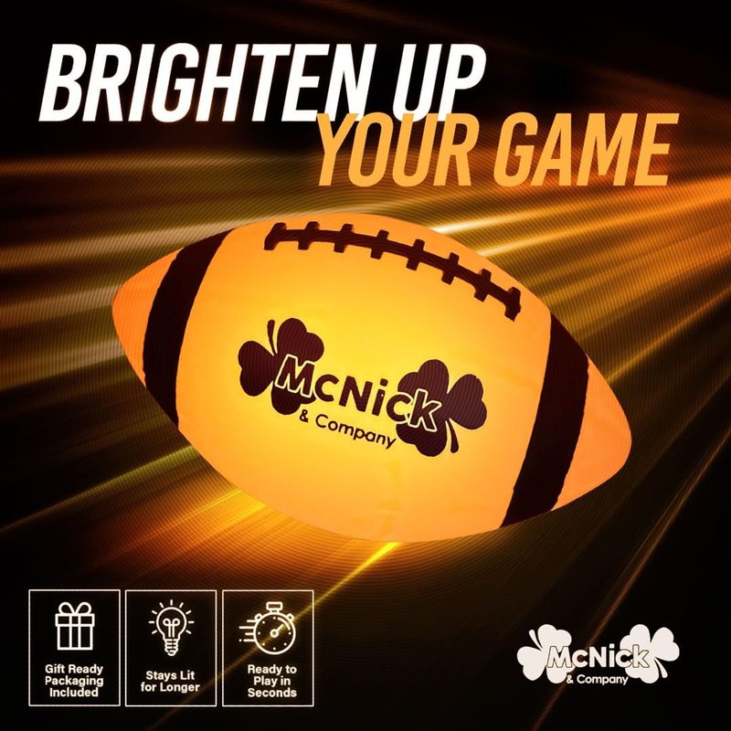 Light Up Football - Glow in the Dark Ball - Boys Gifts - NO 6 - Outdoor Sports, Birthday Gifts for Boys 8-15+ Year Old - Kids Teenage Youth Gift Ideas - Boy Toys Stuff Ages 8 9 10 11 12 13 14 15