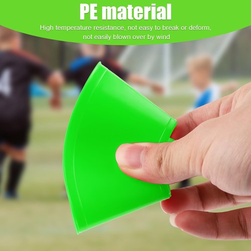 15pcs Soccer Cones for Sports Training, Mini Football Cones Flexible Agility Sports Cones Training Cones for Football Basketball Running Drills Sports Games Field Cone Markers Kids Practice (Green)