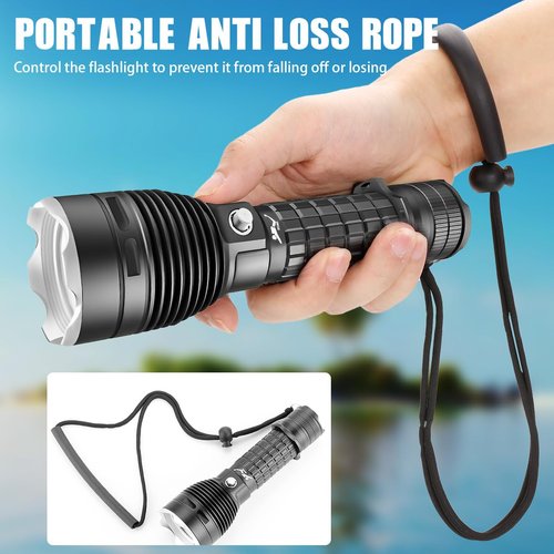 HECLOUD 3000LM Diving Flashlight IPX8 Waterproof Scuba Light 3 Modes Rechargeable Underwater Light for Snorkeling, Ideal Gift for Divers and Underwater Sports Enthusiasts