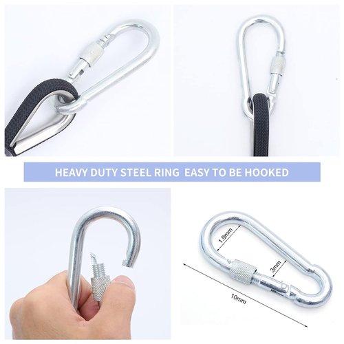 Climbing Rope 10MM Diameter 10M(32ft) 20M(64ft) Static Rock Climbing Rope,Tree Climbing Rappelling Rope,Escape Nylon Rope,Ice Climbing Equipment Outdoor Fire Rescue Parachute Rope with 2 Steel Hooks