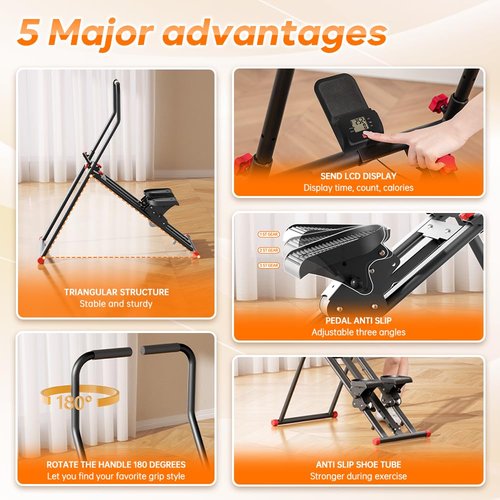 Swetafx Stair Stepper for Home Gym Exercise, New Version Vertical Climber Machine for Full-Body Workout,Resistance Three-Speed Adjustment, Compact Folding Cardio Exercise Climber