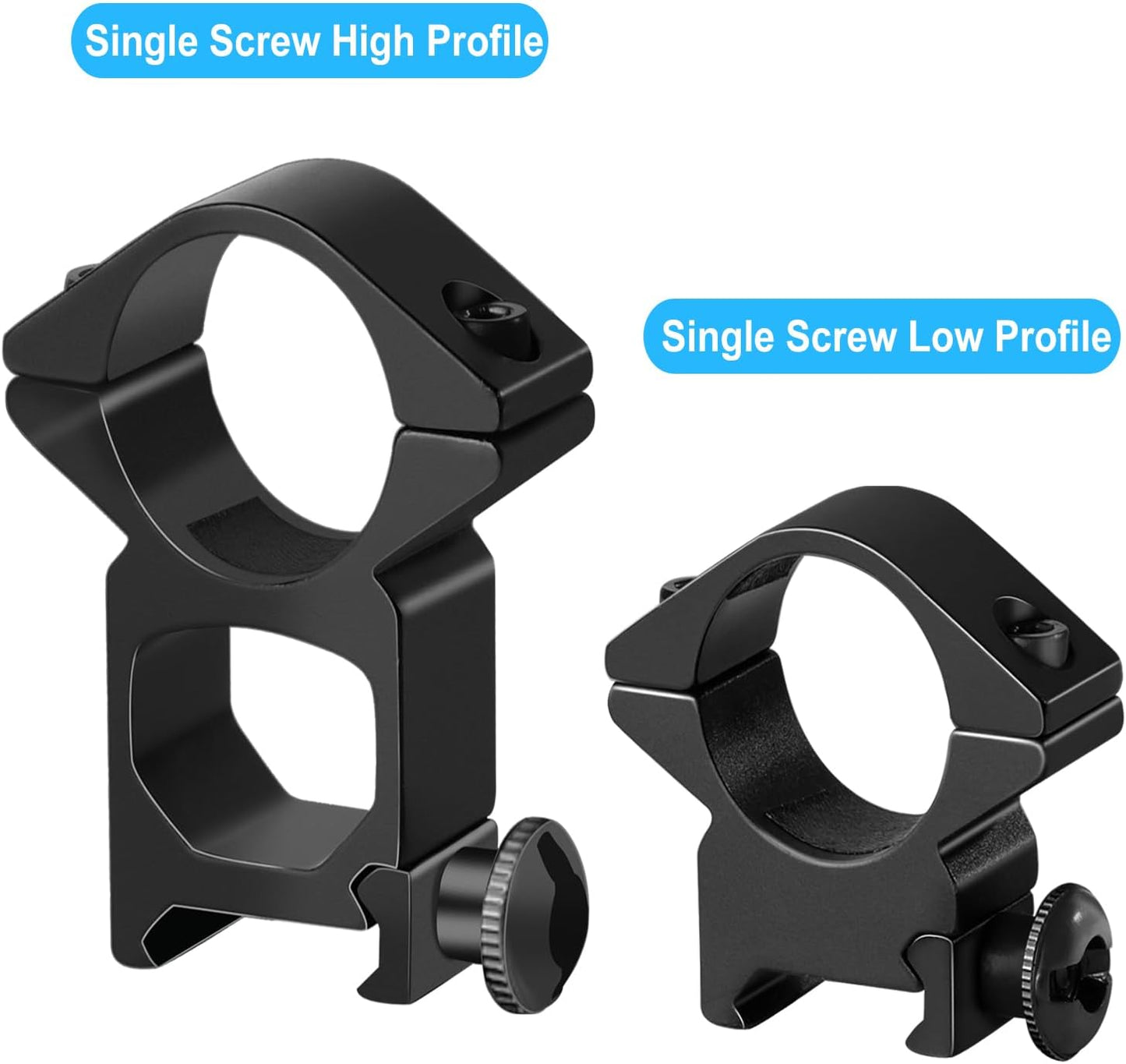 1'' Scope Rings, 2Pcs High Profile or 2Pcs Medium Profile 1 Inch Scope Mount Rings for Picatinny Rail