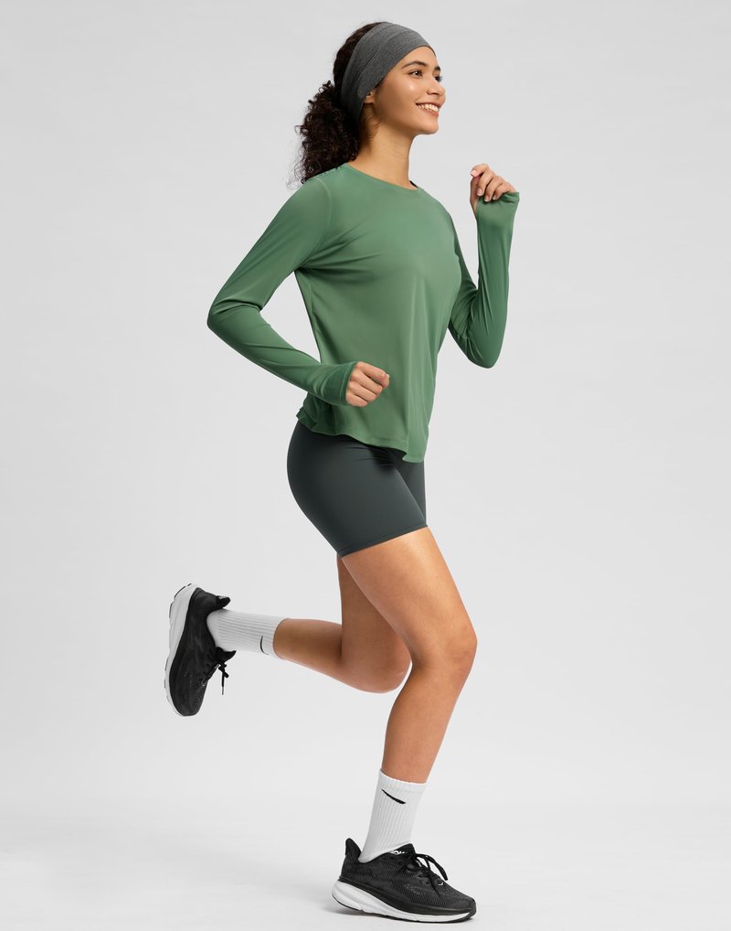 Soothfeel Lightweight Long Sleeve Workout Tops for Women Gym Running Athletic UPF 50+ Sun Shirts Tees Moisture Wicking