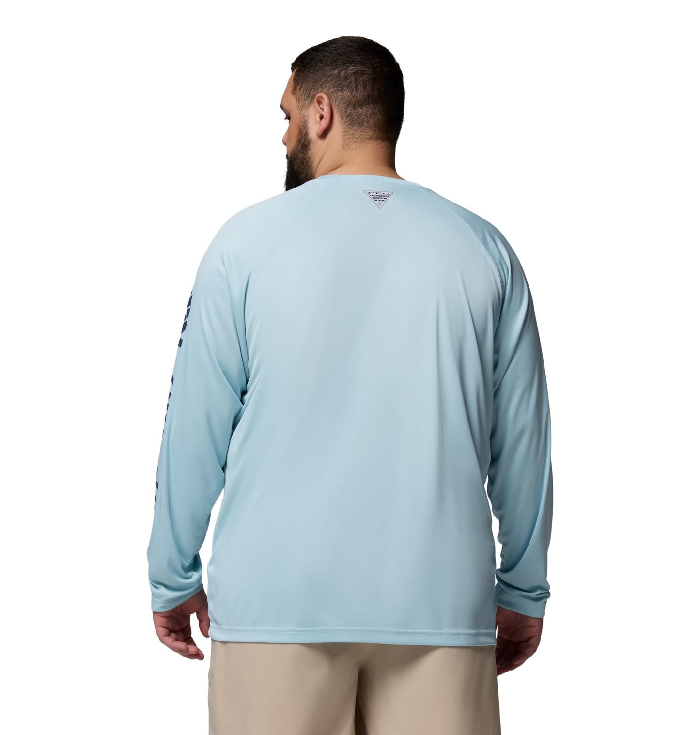 Columbia Men's PFG Terminal Tackle Long Sleeve Fishing Shirt, Marine Light/Nocturnal Logo, 3X Tall