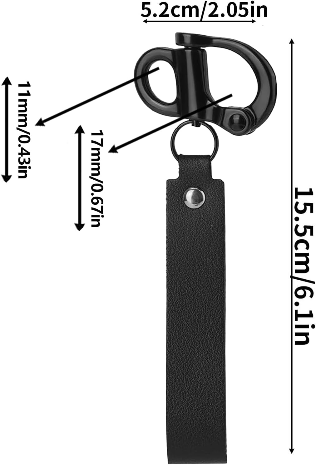 2 Pcs SCBA Mask Quick Release Clip Shackle, Firefighter Accessories, Quick Release Lanyard, Marine Grade 316 Stainless Steel Rigging Shackle with Black Leather Handle