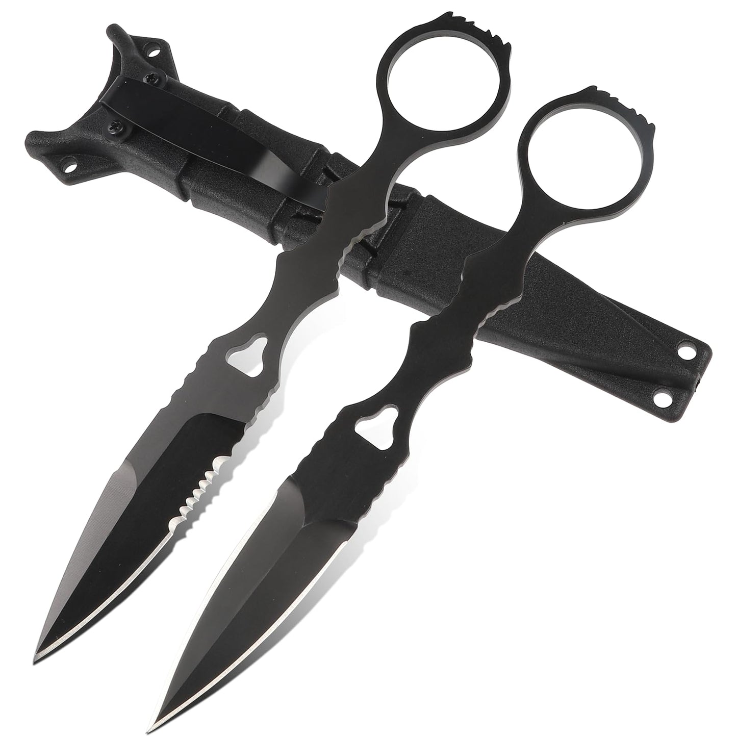2Pcs Fixed Blade Knife With Sheath, Protable Fixed Blade Knife, With Cilp for Camping Hiking Fishing