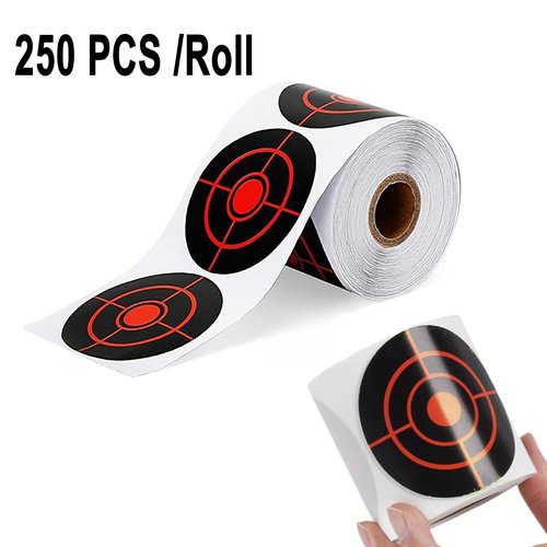 Splatter Targets 3 Inch 250PCS Reactive Papers Target Stickers 3in Self Adhesive Target Roll for BB Gun, Pellet Gun, Airsoft, Rifle Indoor and Outdoor Shooting Range