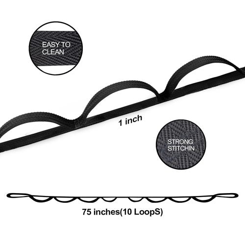 A AZURELIFE Premium Durable Stretch Straps with Loops, Stretching Strap for Physical Therapy, Multi-Loop Yoga Strap Fitness Exercise Strap for Yoga, Pilates, Dance, Flexibility&Exercise
