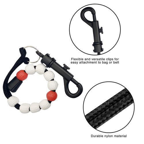 Golf Score Counter Beads with Clip, 4 Pack, Purple Green Blue Red, 12.5 inches