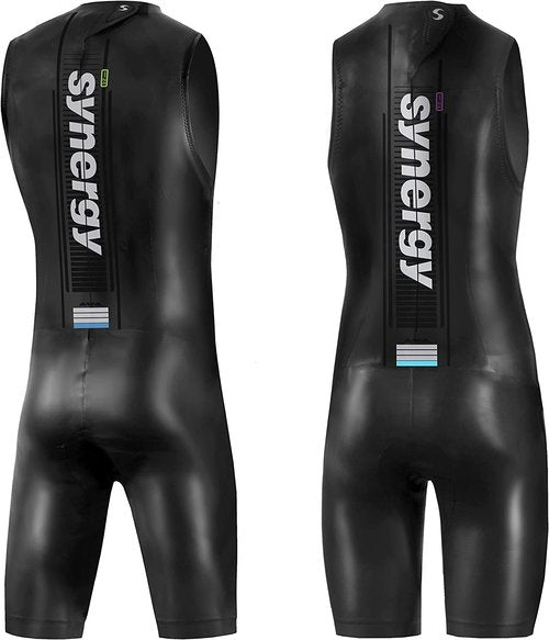 Synergy Triathlon Wetsuit 3/2mm - Volution Sleeveless Quick John Smoothskin Neoprene for Open Water Swimming Ironman & USAT Approved (Men, Men's M3)