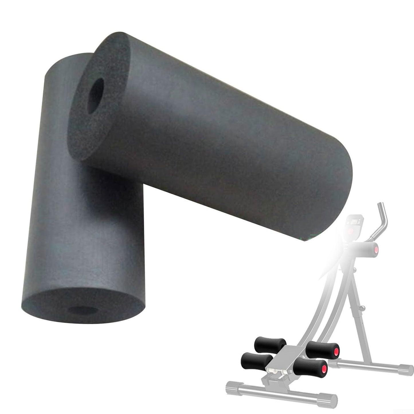 2PCS Foam Foot Pads Rollers, Fitness Equipment Replacement Foam Pads, High Density Foot Rollers For Leg Extension Machine Weight Benches Gym Workout Accessories, Black, 5.5-8.7 Inch (170mm)