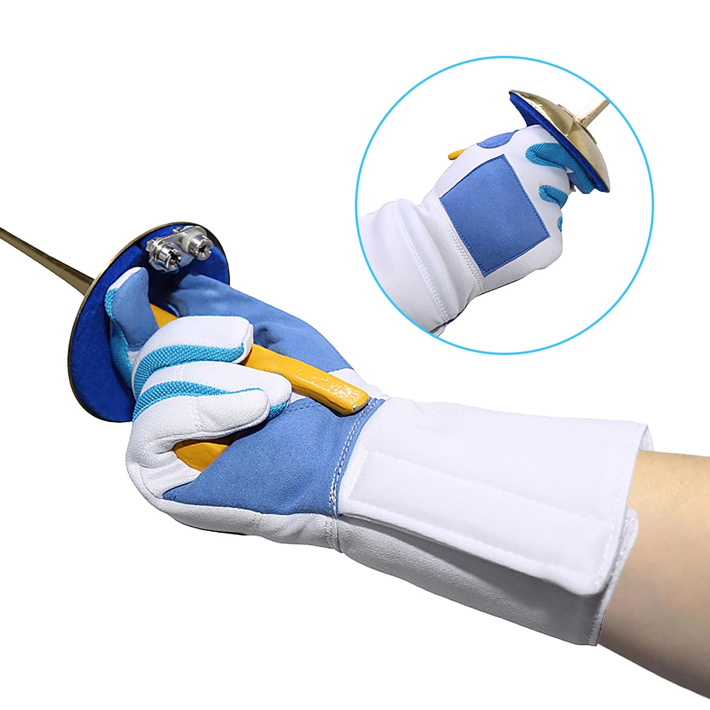 IPENNY Right Hand Practice Fencing Glove, Anti-Skid Leather Palm Fencing Gloves for Epee Foil and Sabre Bout Practice (XS for Palm Width 2.76inches, Right)