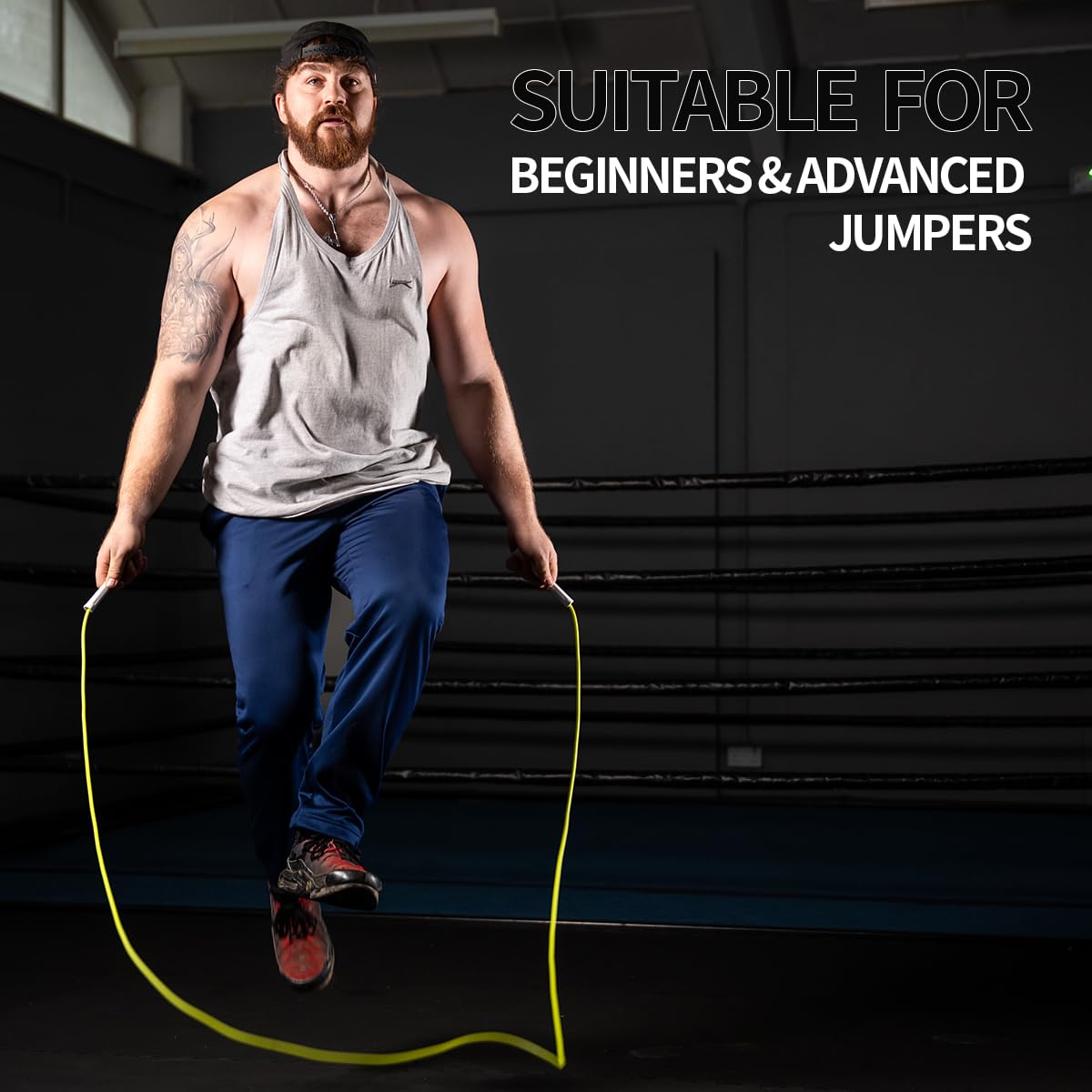 Hererope 6MM PVC Jump Rope for Men & Women Fitness, Speed, Tricks, Cardio Training, Boxing Jump Rope with Unbreakable Handles and Non-Kinking Skipping Rope, Adjustable Jumprope for Indoor Outdoor (Green/Blue)
