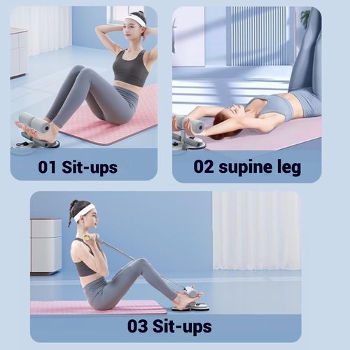 Ab Training Auxiliary Device,Multi-Functional Adjustable Ab Trainer Sit Up Equipment With 2 Suction Cups 3 Levels Of Height Adjustment Fitness Equipment Sit Up& Core Exercises Equipment (Black)
