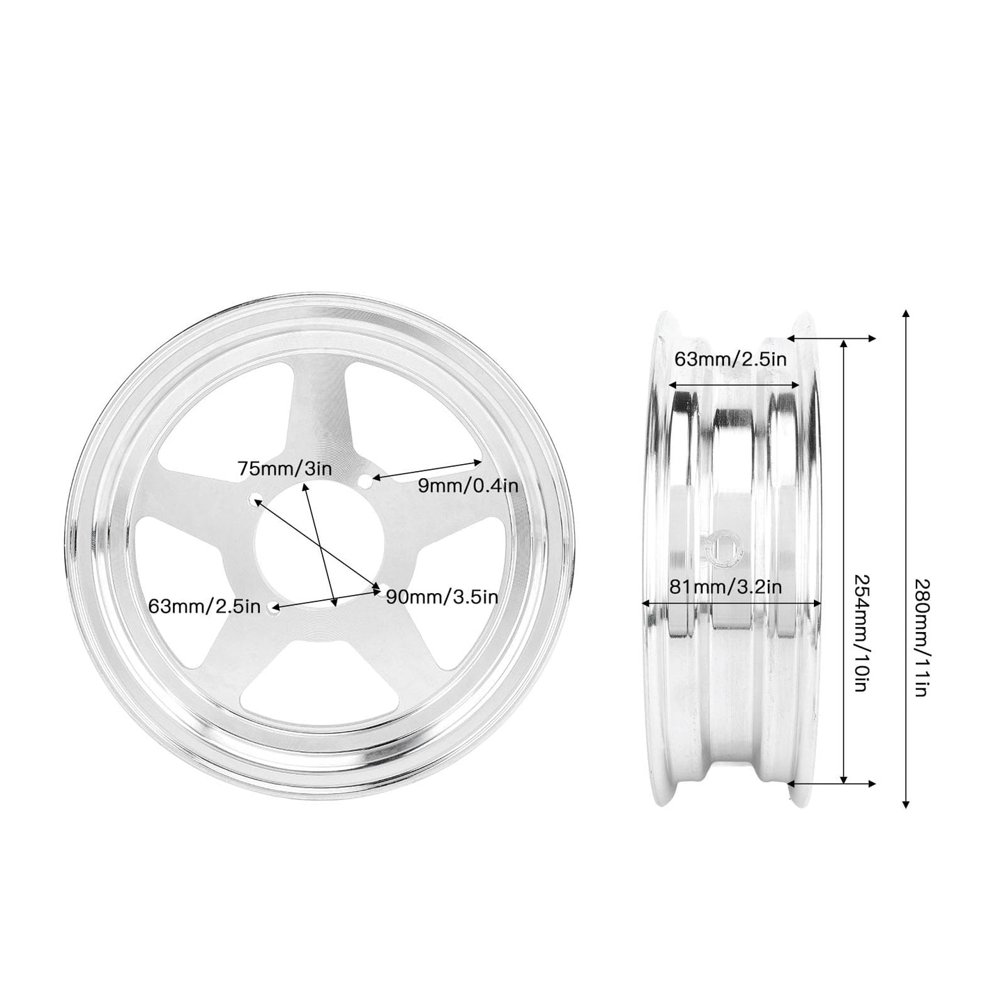 2.50-10 Aluminum Alloy Wheel Rim Hub for Monkey Z50 Trail Bike - Lightweight & High Load Capacity Front Rear Hub