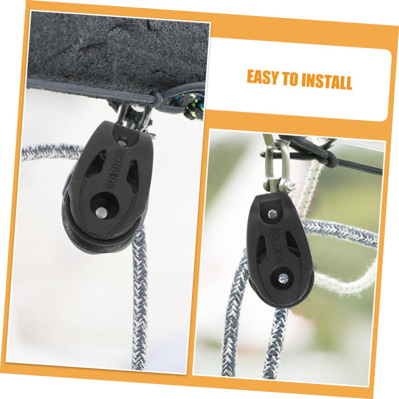 2pcs Single Swivel Pulley High-Strength Nylon Bearing Block for Kayak Sailboat and Use Easy Installation and Precision Manufacturing for Lifting and Stabilizing