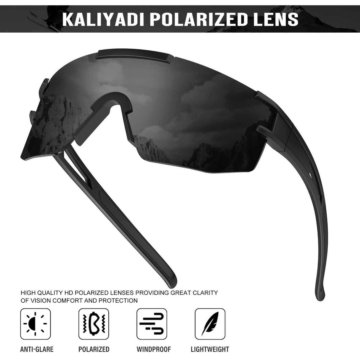 KALIYADI Sunglasses-Men-Women Polarized Sport Running-Sunglasses: Cycling Sun Glasses UV400 Driving Fishing 3packs