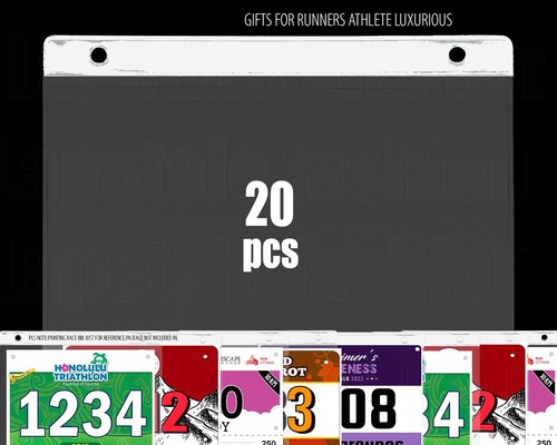Lapetale Fashion Clear Bib Boards Sleeves Protector for Runners,Race Bib Vinyl Holder 20 Pack,Race Bib Display Vinyl Protector Sheets, Marathon Running Bib Sheet Protector