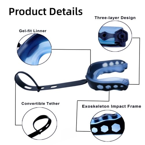 Football Mouth Guard, 2pcs Mouth Guard Sports Youth Football Mouthpiece Boxing Mouthguard with Strap Non-Flavored Lacrosse Hockey Mouth Guards for Youth