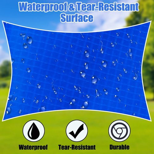 Giantex Trampoline Pad, 8ft 10ft 12ft 14ft 15ft 16ft Trampoline Replacement Safety Pad, No Holes for Pole, Waterproof Trampoline Accessories Spring Cover (15 Ft, Blue)