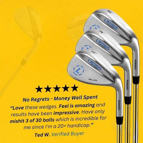 Lazrus Golf | Premium Quality Forged RH 52, 56, 60 Degree Golf Wedge Set for Exceptional Performance, Golf Wedges with Micro Milled Face for Enhanced Spin | Clubs for Men (Silver, RH 52,56,60 Set)