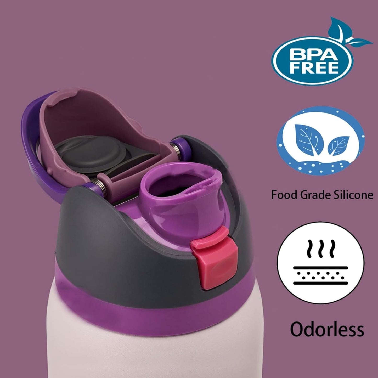2025 New Upgrade Replacement Stopper Compatible with Owala FreeSip, Rubber Seal Replacement for Owala 19oz 24oz 32oz 40oz Bottle Mouth Cap(Grey)