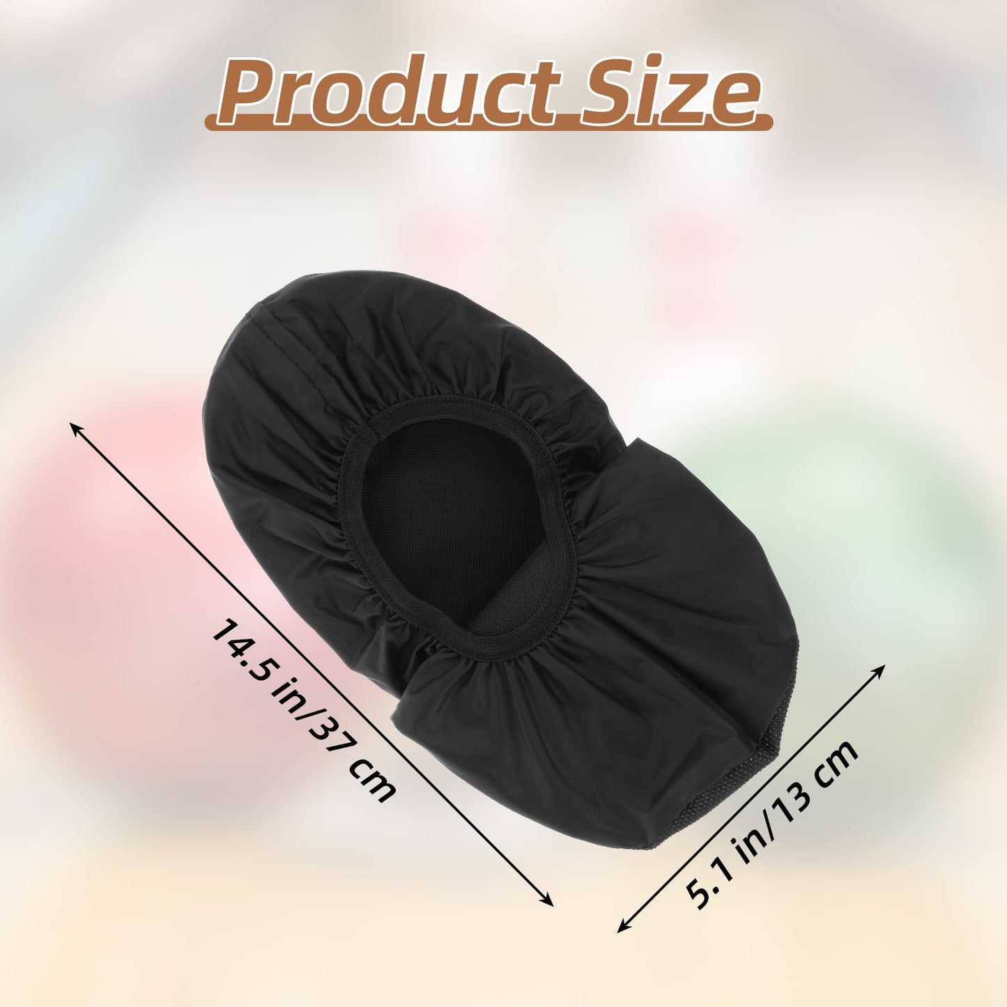 2 Pcs Washable Shoe Covers Reusable Bowling Shoe Covers Bowling Polyester Shoes Cover Protector Accessories for Men Women Sports Game Supplies Indoor Bowlings Enthusiasts Black Size 14.5× 5.1 Inches