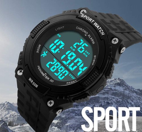 FANMIS Men Pedometer Watches Military Multifunctional 50M Waterproof Digital Outdoor Sports Watch