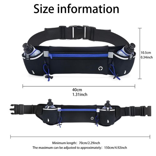 Running Belt With Water Bottles,Hydration Belt For Men And Women,Running Hydration Belt,Marathon Triathlon Running Essentials (Black)