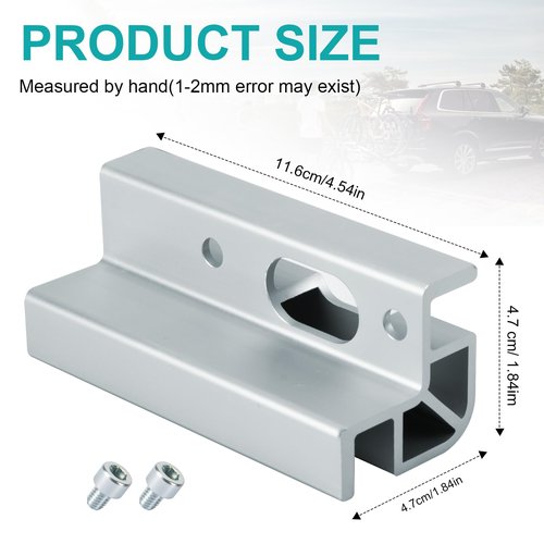 Bike Hitch Rack Receiver Adapter for Kuat D101 1.25" to 2" Adapter Compatible with Kuat Sherpa 2.0/ NV 2.0/ NV Base 2.0/ Sherpa/ Alpha and Beta Rracks, Aluminum Hitch Reducer Converts,Included 2 bolts