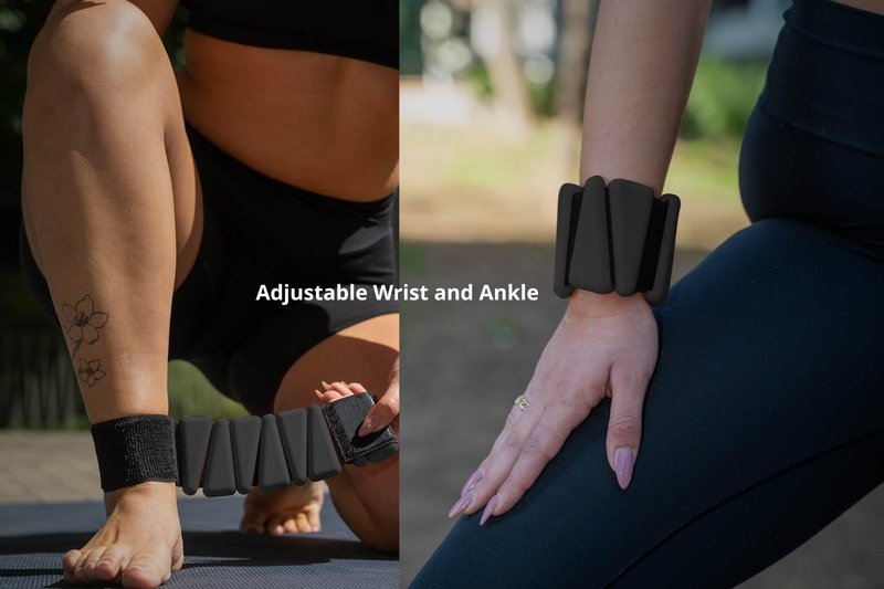 GAOS Wrist & Ankle Weights for Women - Wearable Weighted Bangles for Pilates, Yoga, Walking & Strength Training,Adjustable Fit, Soft Silicone Anti-Slip Design - 2 lbs Pair (Set of 2).