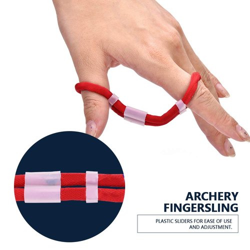 Joyzan Archery Finger Sling, Adjustable Fingersling Soft Elastic Cloth Shoot Padded Wear Resistant Traditional Outdoor Recurve Bow Hunting Trainer Clicker Shooting Accessories Barebow Longbow