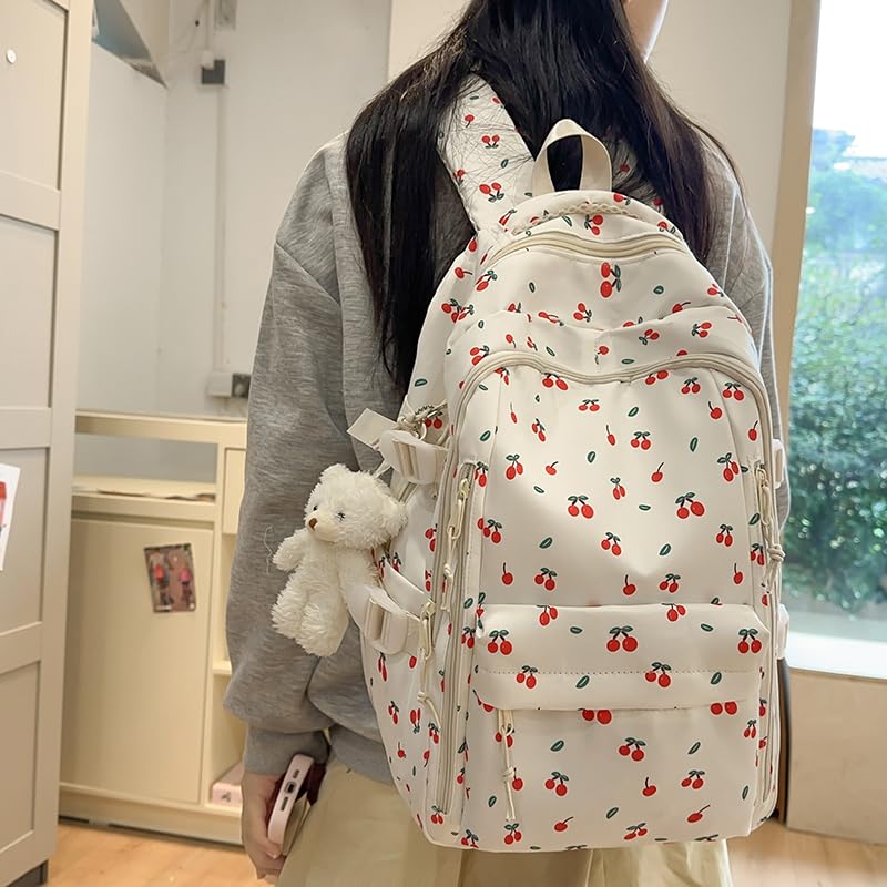 jingyuKJ Coquette Cherry Backpack - Cute Aesthetic Backpack Kawaii Daypack (A02 Cherry)