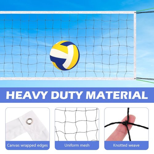 Professional Volleyball Net Outdoor,31.17x3.28ft Net, Canvas Edge Fitness Playground Volleyball Net (Black)