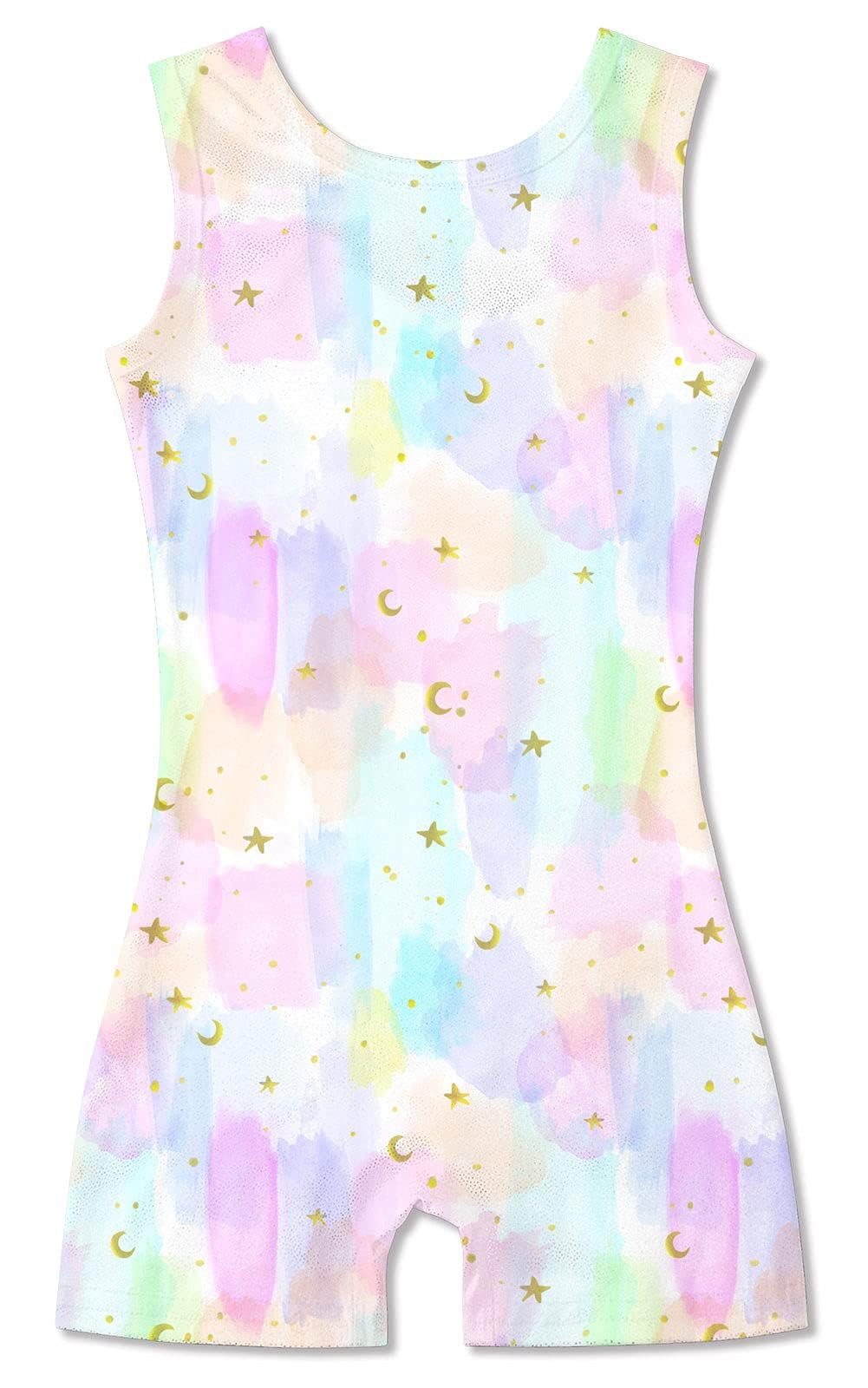 Idgreatim Toddler Girls One Piece Star Graphic Gymnastics Leotards With Short Size 3t 4t Quick Dry Activewear Biktards Sparkly Athletic Dance Clothes for Kids 3-4 T