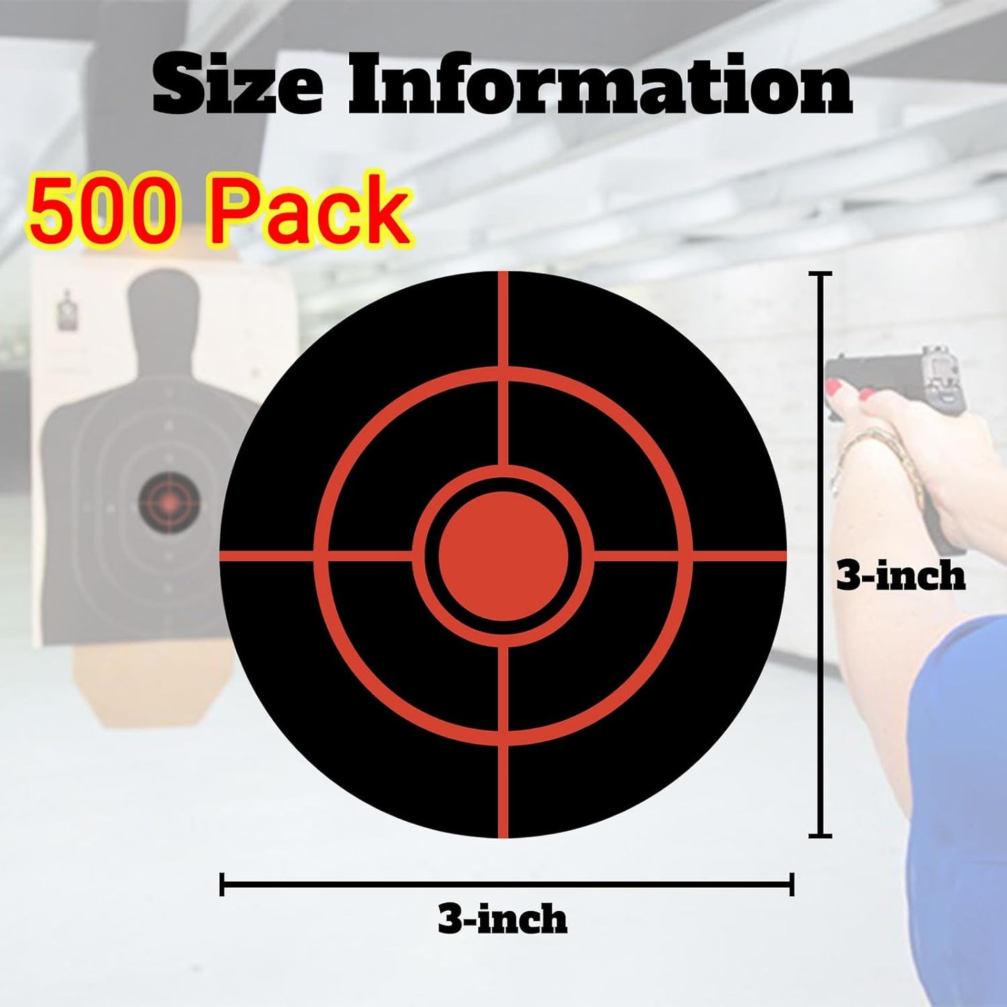 3 Inch/4 Inch Splatter Targets, Adhesive Shooting Target Stickers for BB Gun, Pellet Gun, Airsoft, Pistol, Rifle Shooting Practice (200/250/400/500Pack)