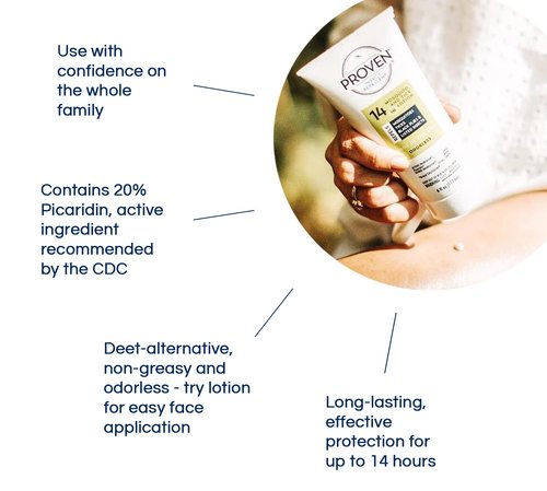 Proven Insect Repellent Lotion, Keep Mosquitoes, Ticks and Flies Off, DEET Alternative Repellent, Up to 14-Hour Protection, Great for Outdoor Camping and Hiking, 6 Ounce, Odorless Lotion