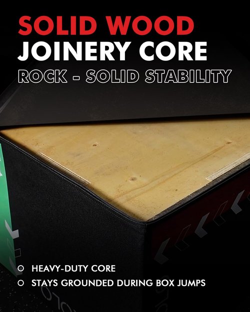 Mikolo 3-in-1 Foam Plyo Box–Soft Plyometric Jump Box with Solid Wood Core,High-Density Foam and Non-Slip Cover–No Assembly Required,Ideal for Home Gym Workout(24" x 20" x 16")