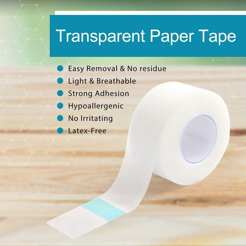 LotFancy Clear Medical Tape 1" x 10 Yd, 2 Rolls Waterproof Surgical Tape for Wound Dressing Care, Hypoallergenic First Aid Tape for Sensitive Skin, Latex Free & Transparent