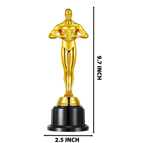 10'' Gold Award Trophy,4 Pack Gold Award Statues,Trophy for Award Ceremony,Celebration,Party Decorations,Party Props and Appreciation Gift