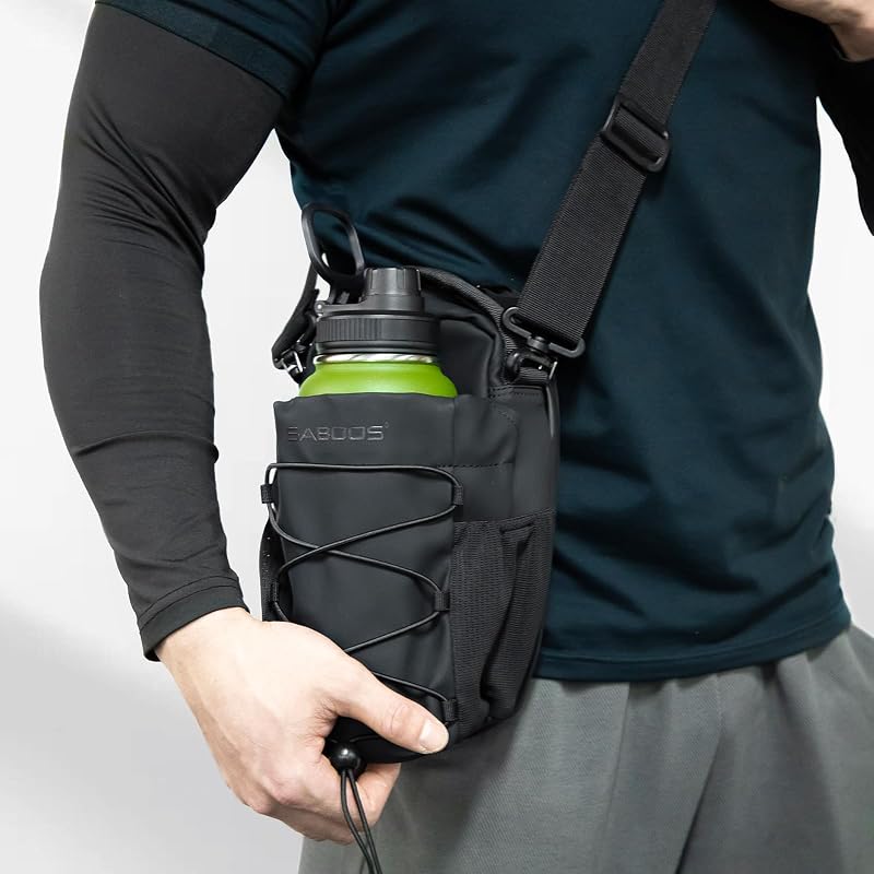 Magnetic Gym Bag Sling for Men & Women - Black | Multi-Carry Water Bottle Carrier