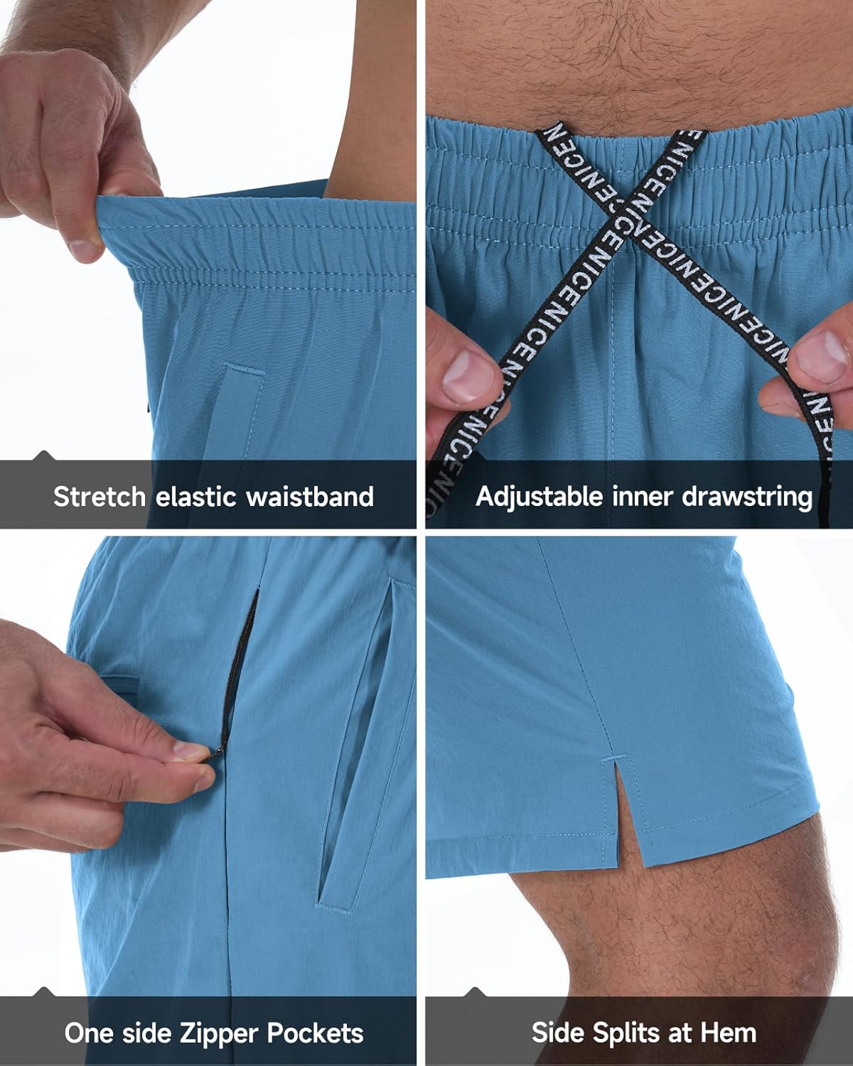 2 Pack Mens Athletic Workout Shorts 7 Inch Quick Dry Gym Shorts with Pockets, Sports Tennis Running Shorts for Men