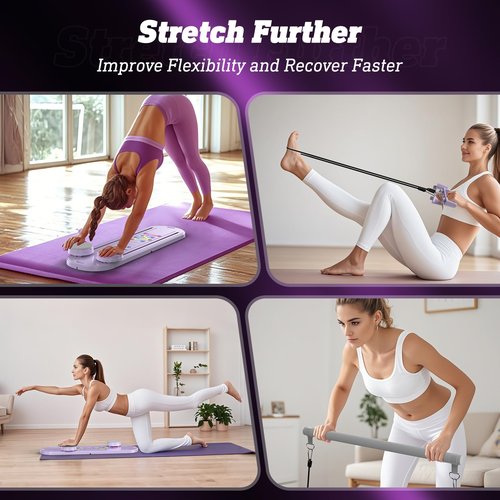 Pilates Board, 2025 Pilates Reformer Set, Pilates Reformer Board for Home Exercise, 15 in 1 Multifunctional Abdominal Pilates Sliding Board for Full-Body Workouts