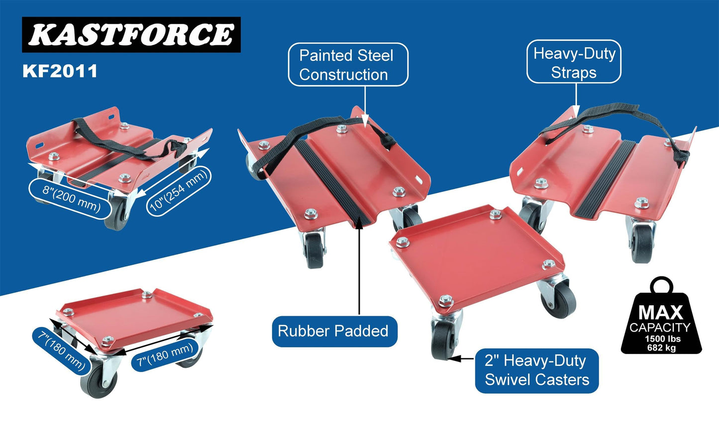 KASTFORCE Snowmobile Dolly Set Max Supporting 1500Lbs with Heavy Duty Straps Firmly Attaching on Skis KF2011